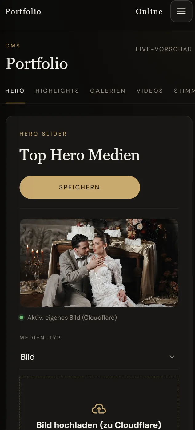 Portfolio: Hero-Slider mit eigenem Bild