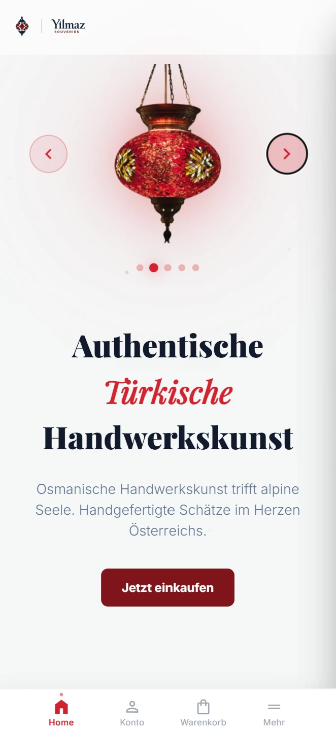 Yilmaz Souvenirs Startseite im roten Lampen-Thema